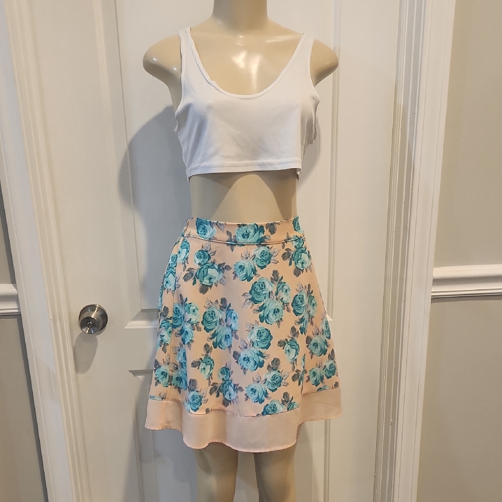 Xhilaration Blue Mini Skater Skirt Casual